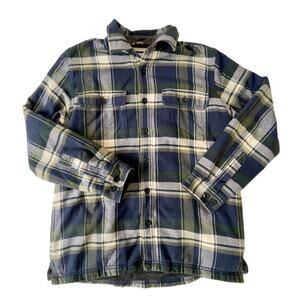 L.L. Bean Fleece Lined Plaid Flannel Shirt Jacket Men’s M Reg